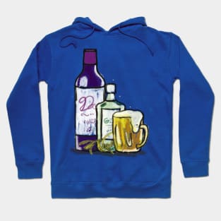 Beer, Gin, and wine Hoodie